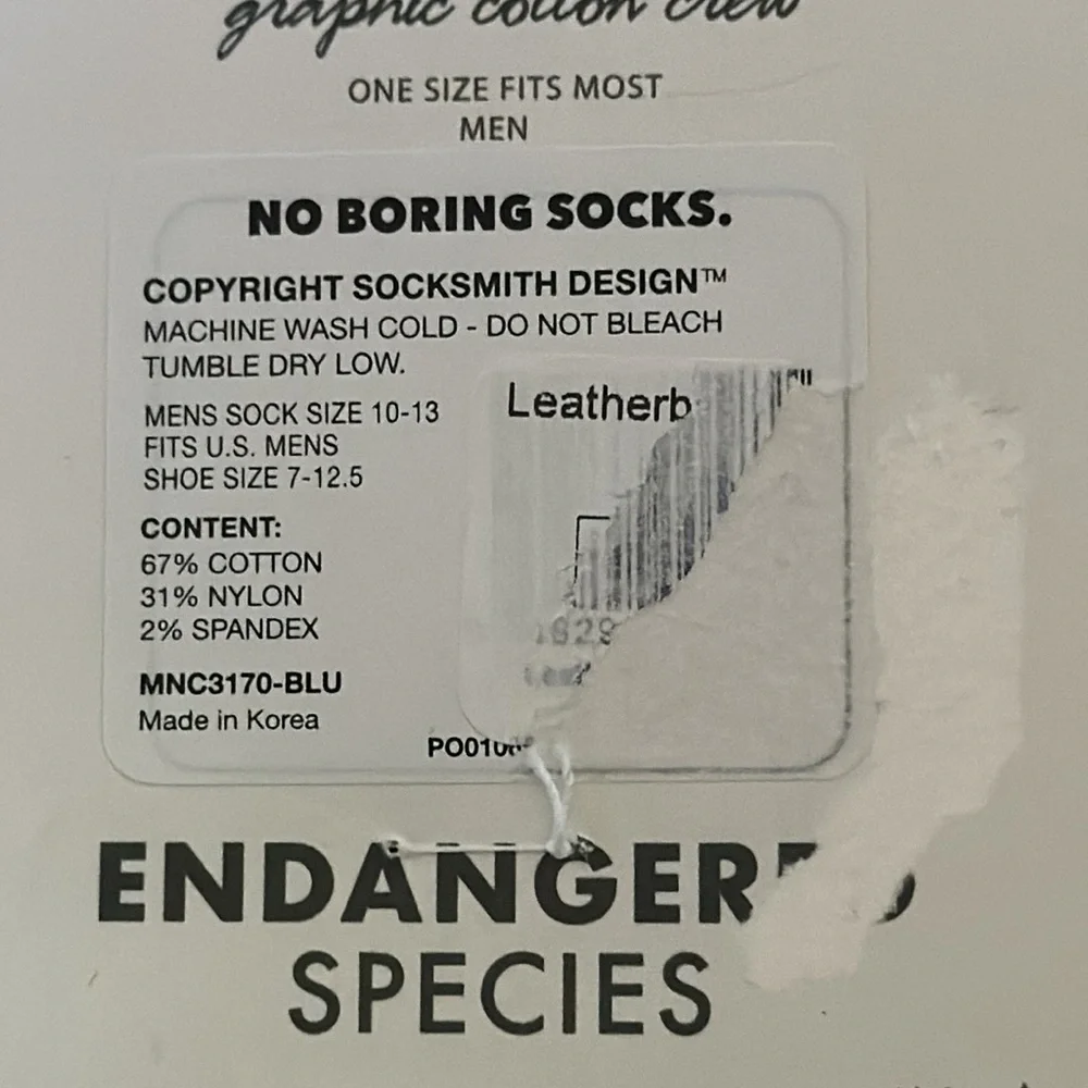 Socksmith 67% cotton